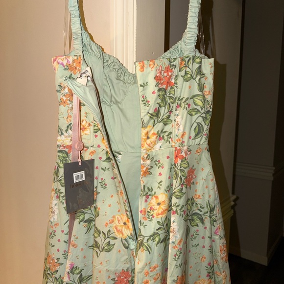 House of CB Sabrina light jade print bustier sundress - Picture 13 of 14
